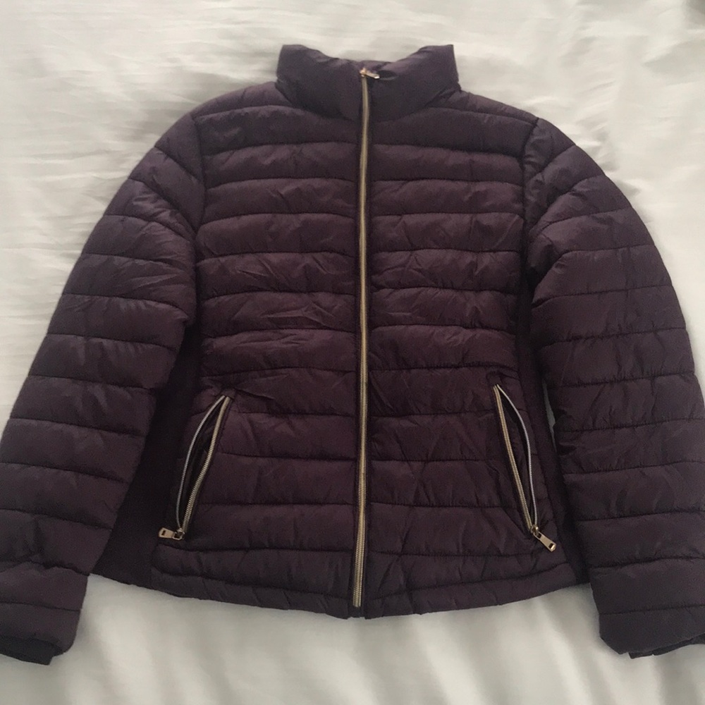 Cropped puffer zip up